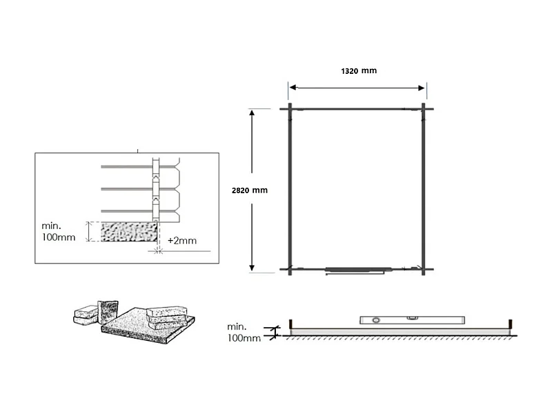 Abri de jardin en bois - 4.5m2 - 1.5x3m - Traité - Ep. 28mm - Couleur: marron - DOM673 - ALTANKA