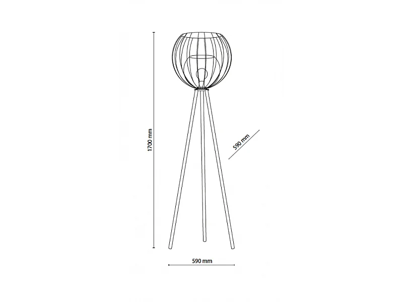 Lampadaire en métal - h170 x L59cm - modèle UNIVERSO de TK LIGHTING