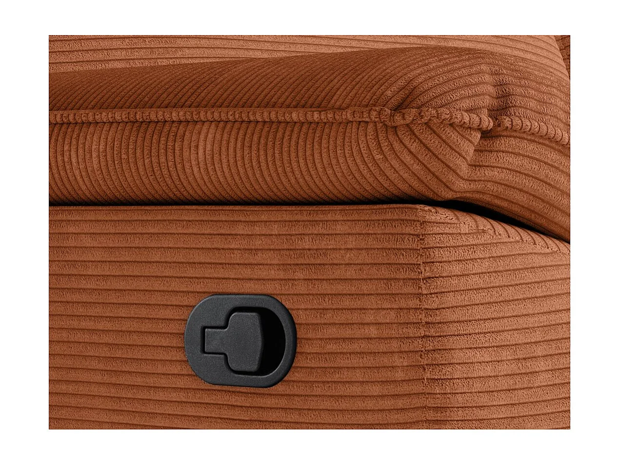 Canapé de relaxation manuel Ross 2 places en velours côtelé - Terracotta - L160 x P100 x H102cm - Loungitude