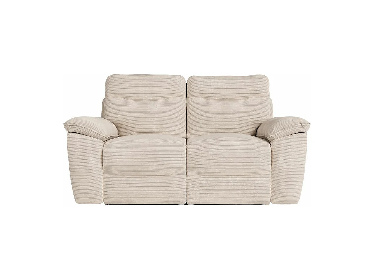 Canapé de relaxation électrique Ross 2 places en velours côtelé - Beige - L160 x P100 x H102cm - Loungitude