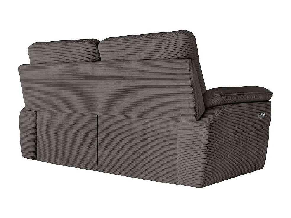 Canapé de relaxation électrique Ross 3 places en velours côtelé - Gris - L200 x P100 x H102cm - Loungitude