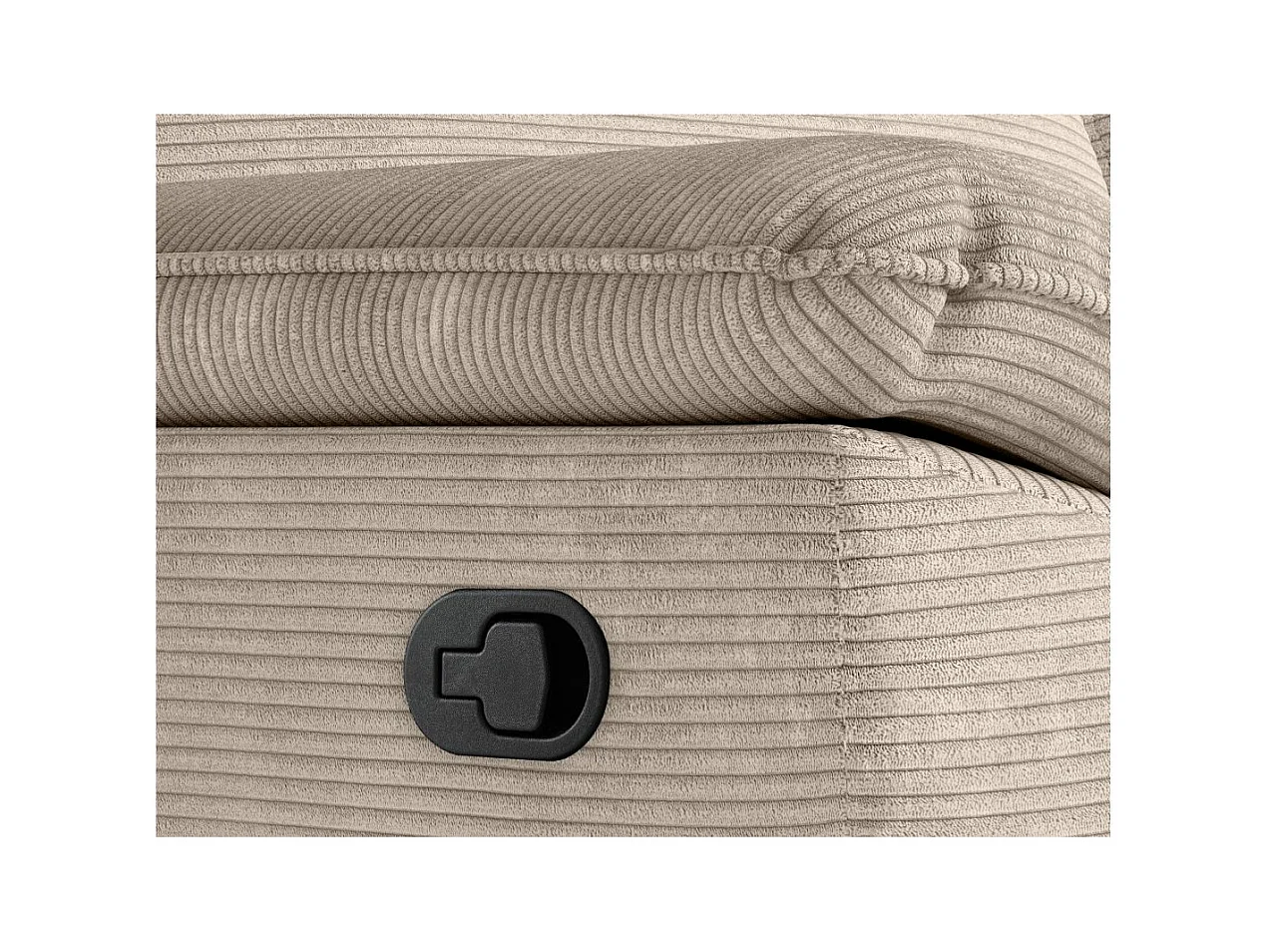 Canapé de relaxation manuel Ross 2 places en velours côtelé - Taupe - L160 x P100 x H102cm - Loungitude