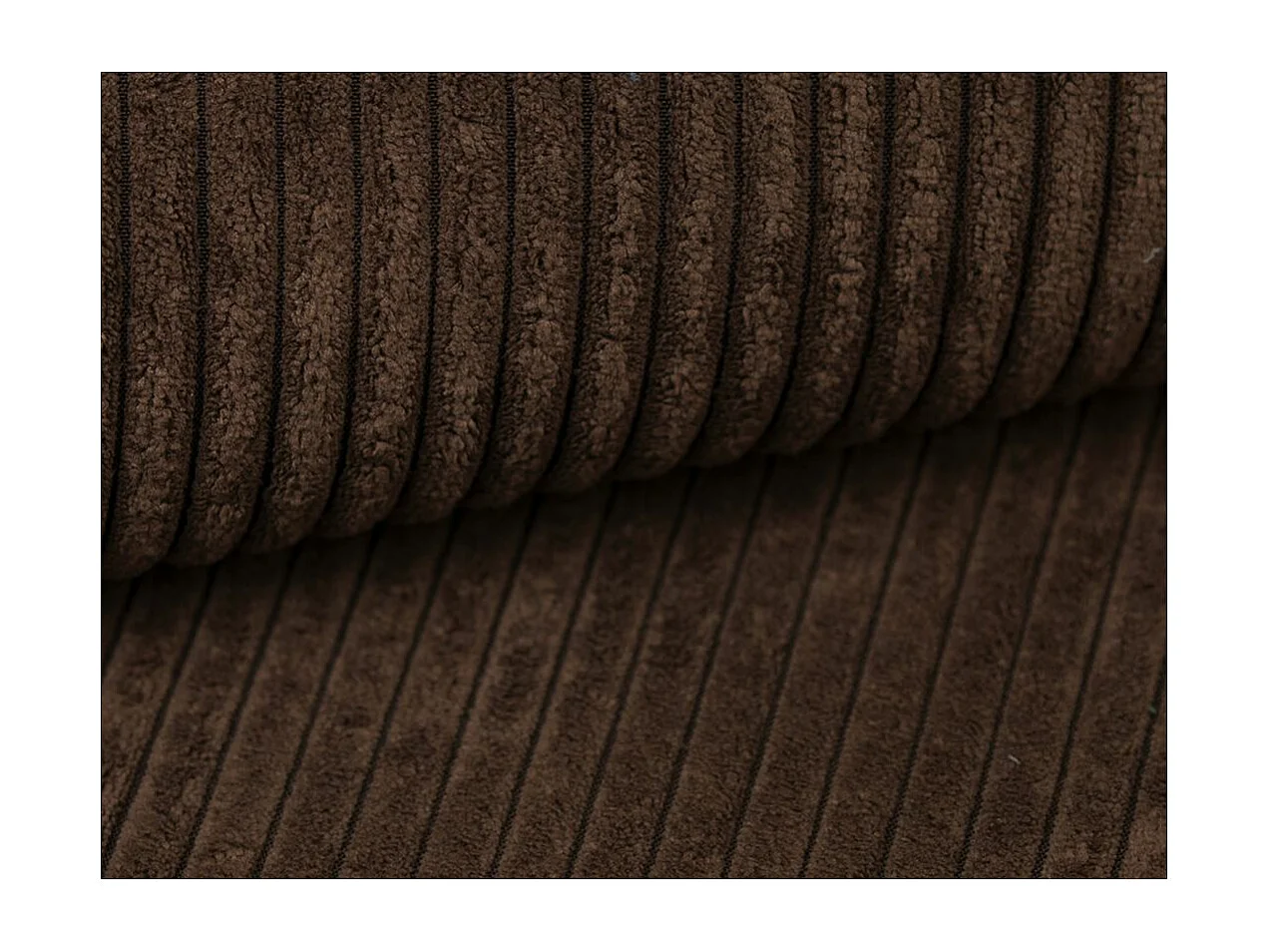 Canapé de relaxation électrique Ross 3 places en velours côtelé - Marron - L200 x P100 x H102cm - Loungitude