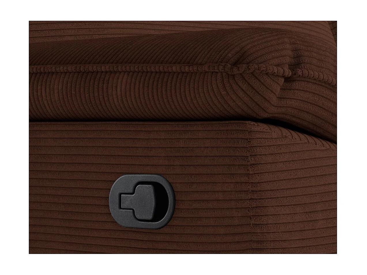 Canapé de relaxation manuel Ross 2 places en velours côtelé - Marron - L160 x P100 x H102cm - Loungitude