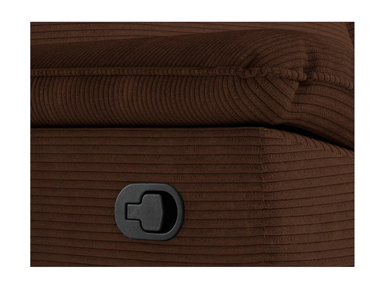 Fauteuil de relaxation manuel Ross en velours côtelé - Marron - L101 x P100 x H102cm - Loungitude