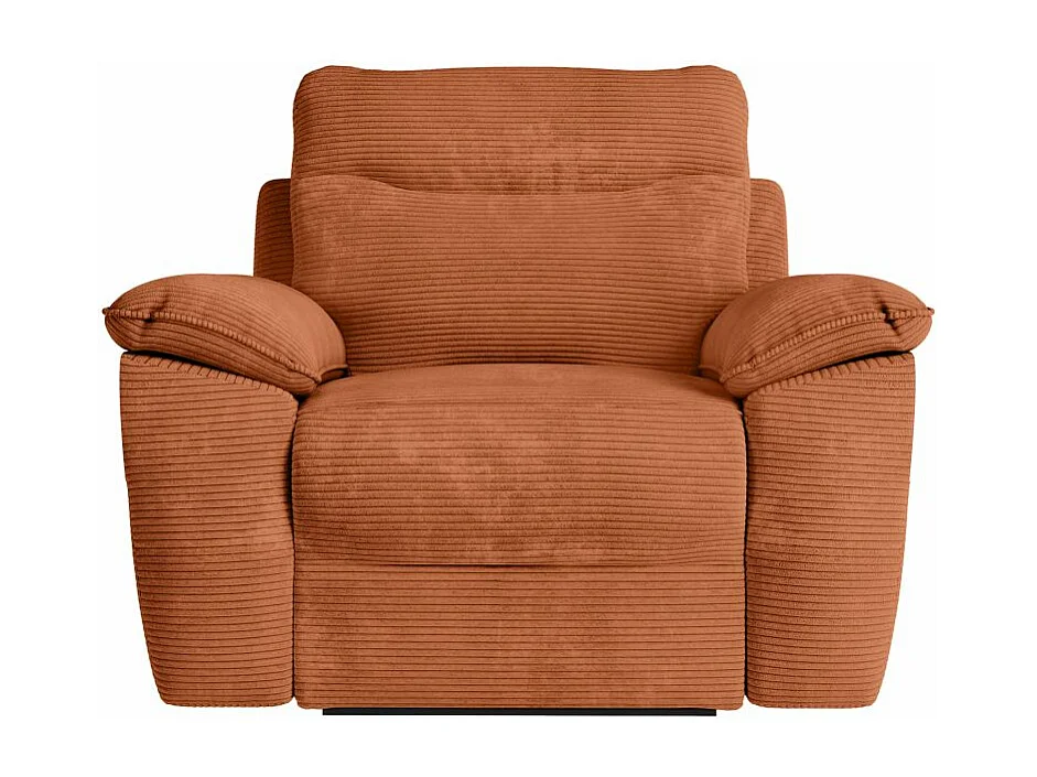 Fauteuil de relaxation électrique Ross en velours côtelé - Terracotta - L101 x P100 x H102cm - Loungitude
