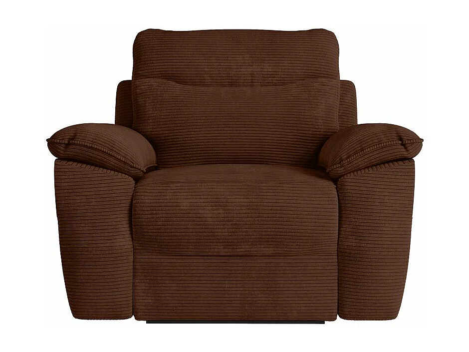 Fauteuil de relaxation électrique Ross en velours côtelé - Marron - L101 x P100 x H102cm - Loungitude