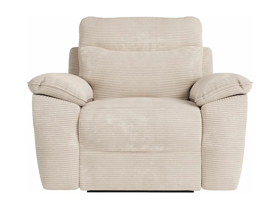 Fauteuil de relaxation manuel Ross en velours côtelé - Beige - L101 x P100 x H102cm - Loungitude
