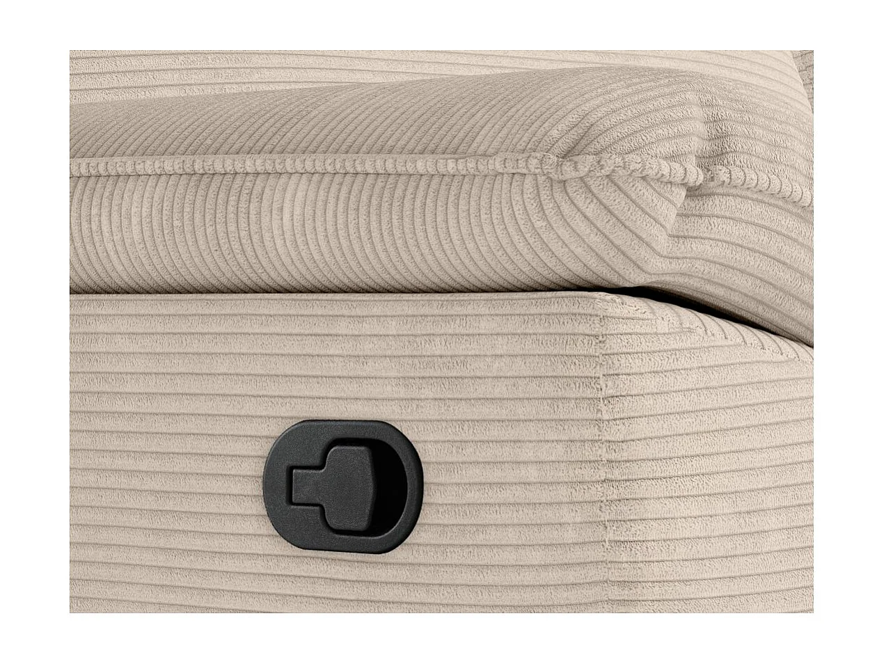 Fauteuil de relaxation manuel Ross en velours côtelé - Beige - L101 x P100 x H102cm - Loungitude