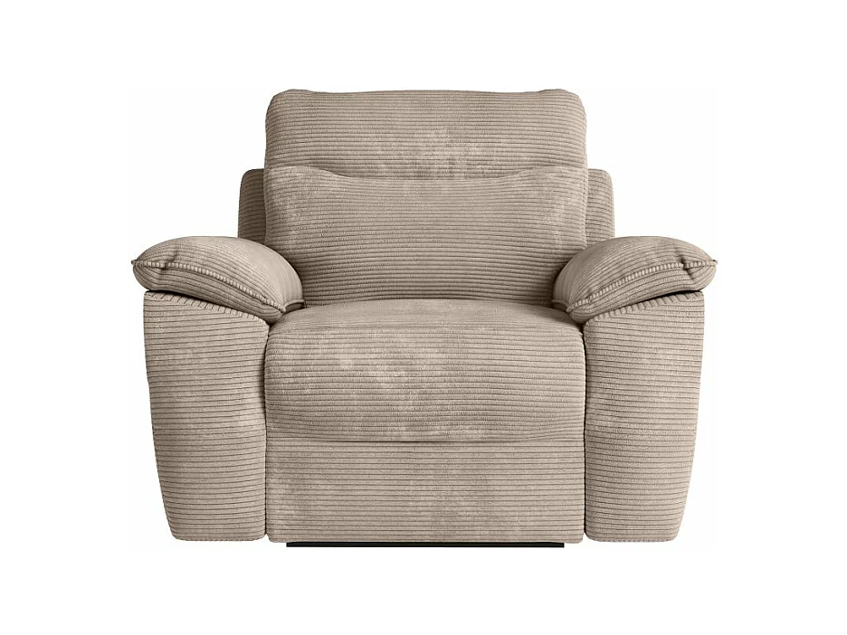 Fauteuil de relaxation manuel Ross en velours côtelé - Taupe - L101 x P100 x H102cm - Loungitude