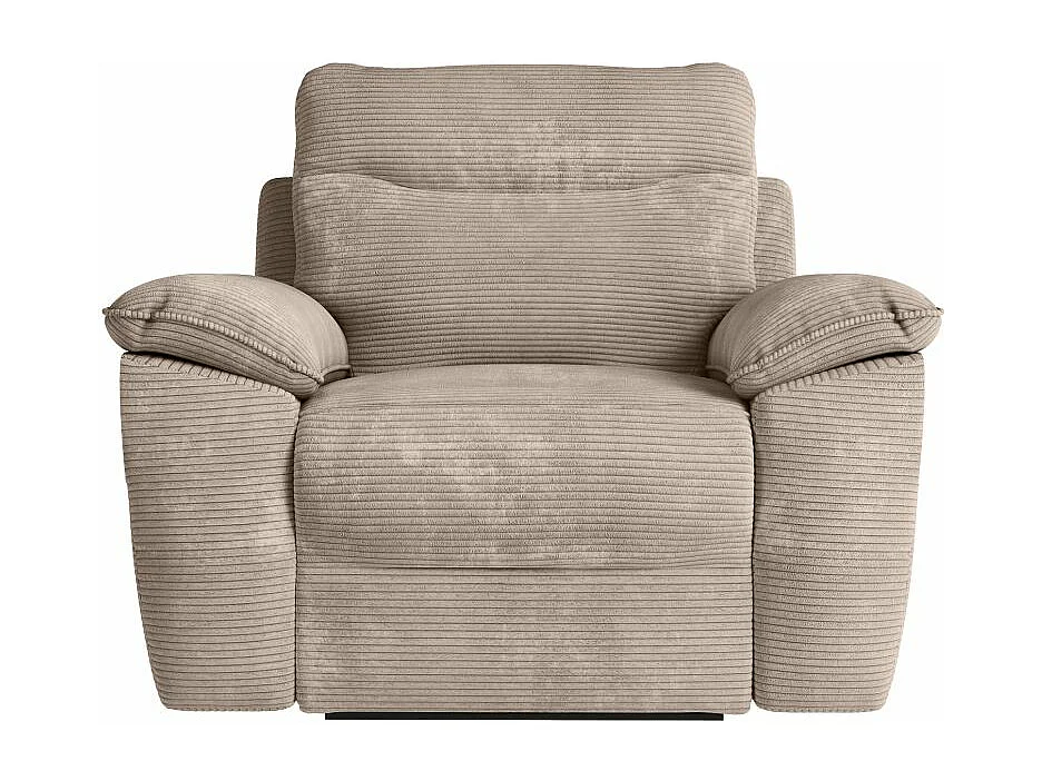 Fauteuil de relaxation manuel Ross en velours côtelé - Taupe - L101 x P100 x H102cm - Loungitude