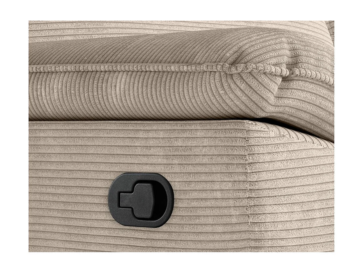 Fauteuil de relaxation manuel Ross en velours côtelé - Taupe - L101 x P100 x H102cm - Loungitude