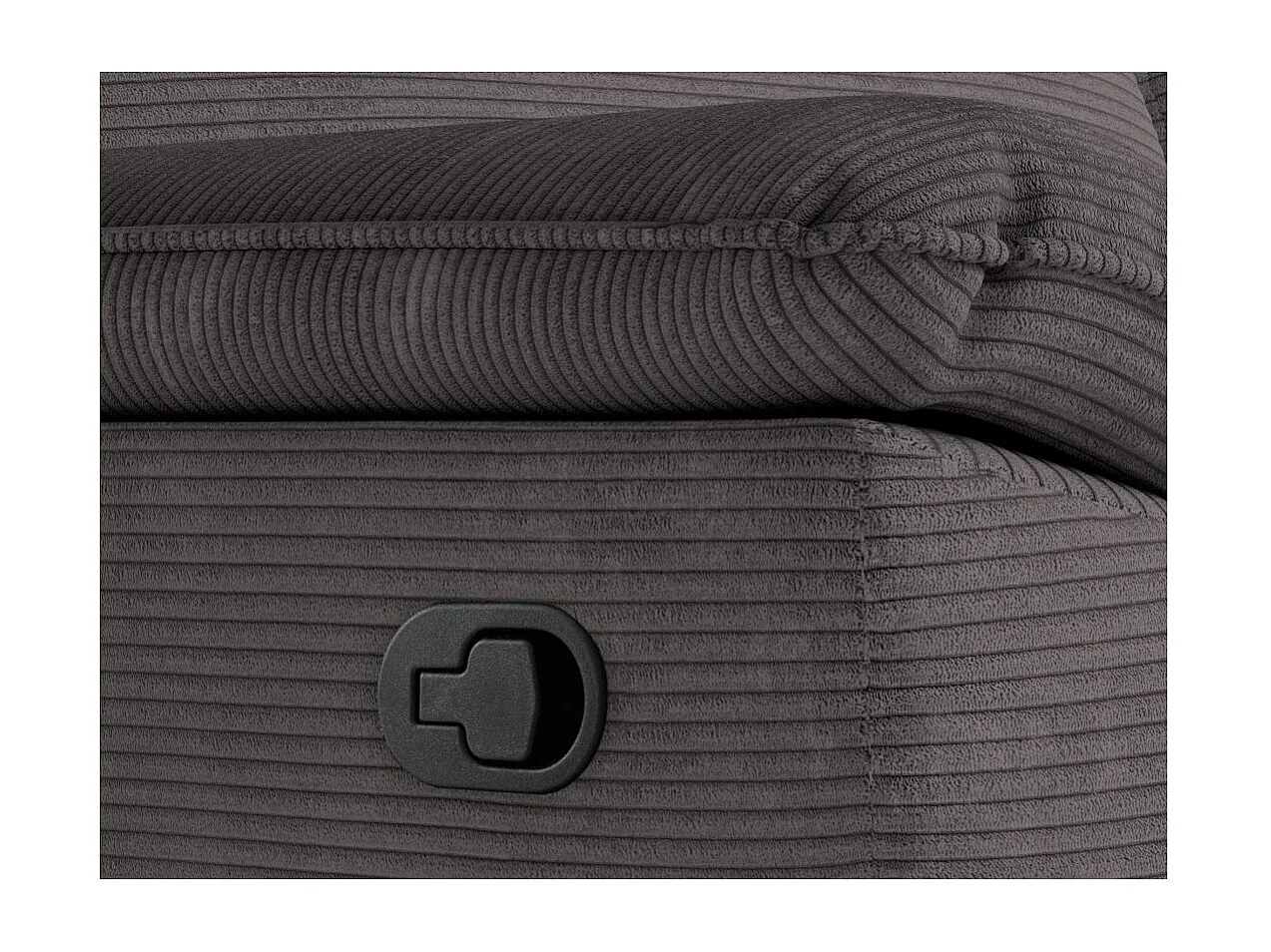 Fauteuil de relaxation manuel Ross en velours côtelé - Gris - L101 x P100 x H102cm - Loungitude