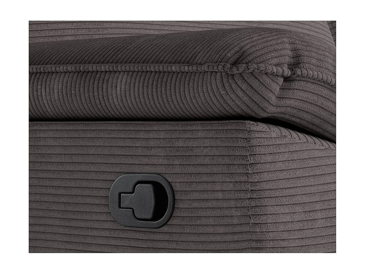 Fauteuil de relaxation manuel Ross en velours côtelé - Gris - L101 x P100 x H102cm - Loungitude