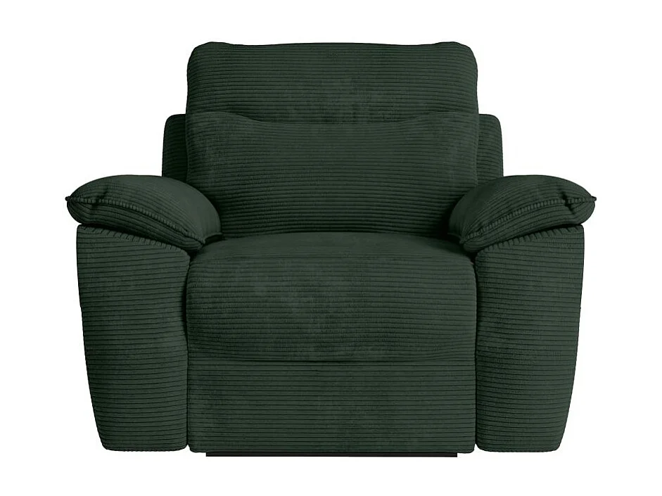 Fauteuil de relaxation manuel Ross en velours côtelé - Vert foncé - L101 x P100 x H102cm - Loungitude