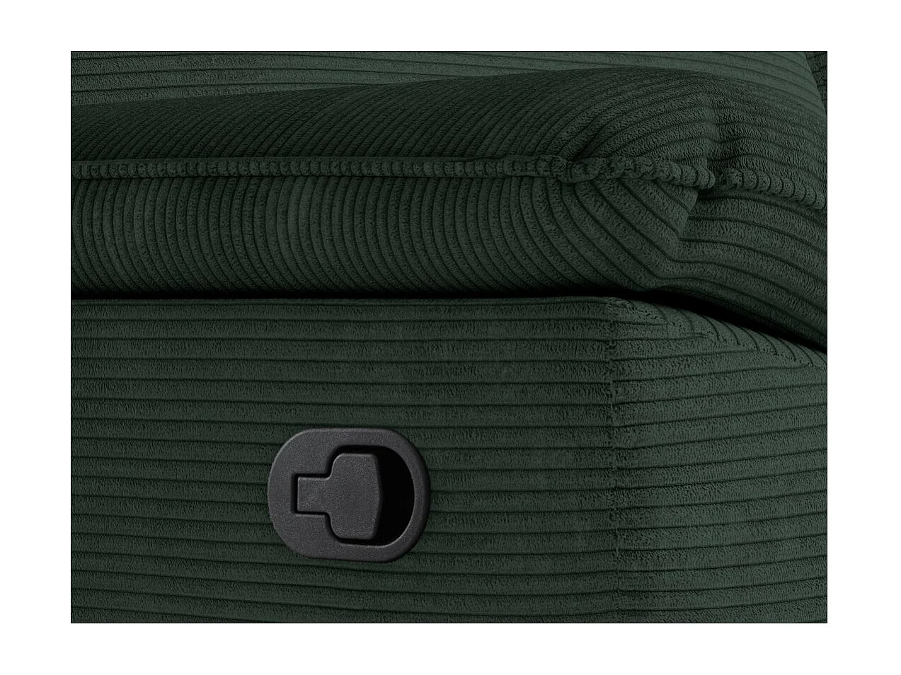 Fauteuil de relaxation manuel Ross en velours côtelé - Vert foncé - L101 x P100 x H102cm - Loungitude