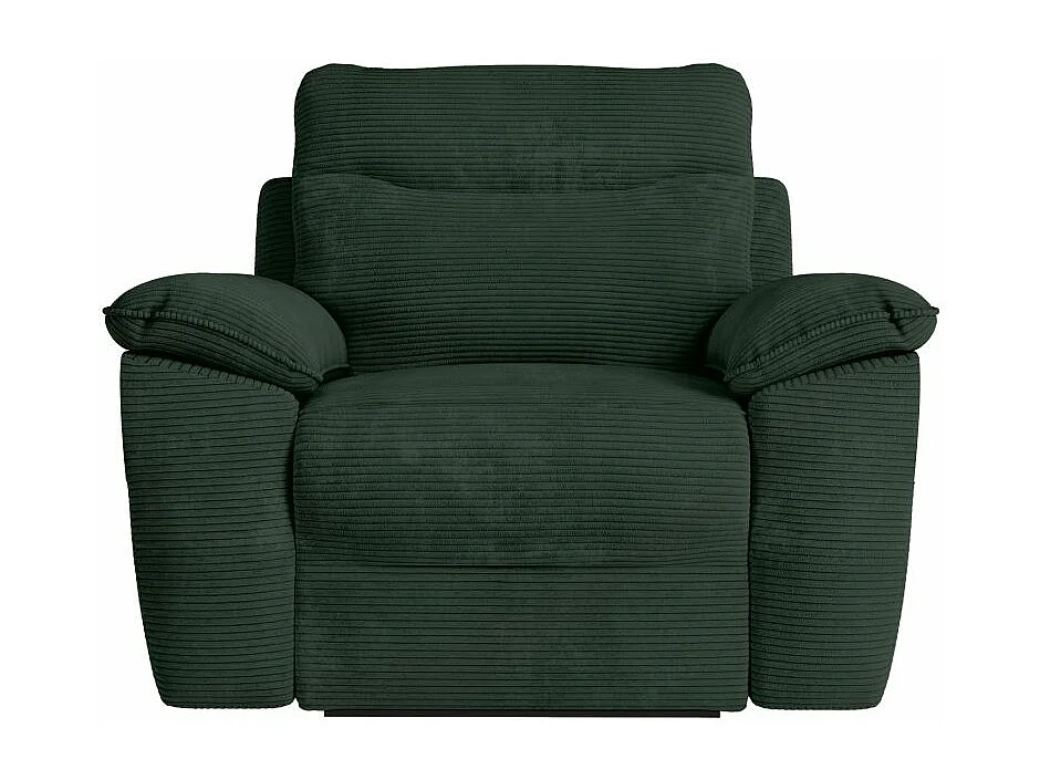 Fauteuil de relaxation électrique Ross en velours côtelé - Vert foncé - L101 x P100 x H102cm - Loungitude