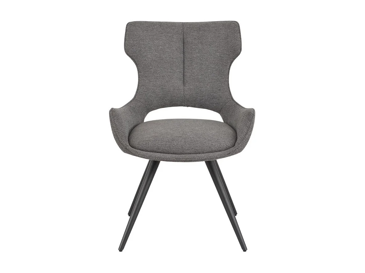 Lot 2 chaises pivotantes 180° tissu gris foncé pieds métal – SEVILLE