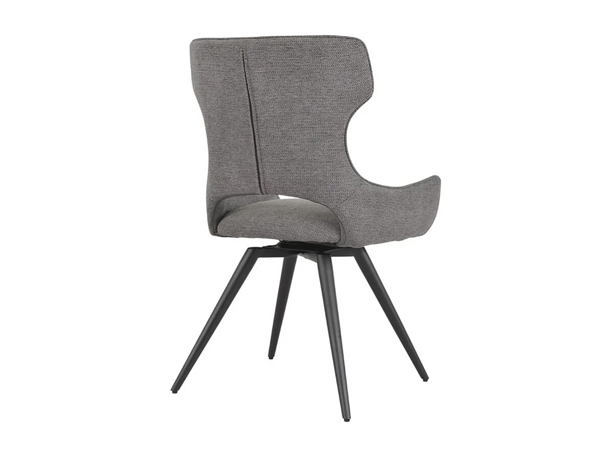 Lot 2 chaises pivotantes 180° tissu gris foncé pieds métal – SEVILLE