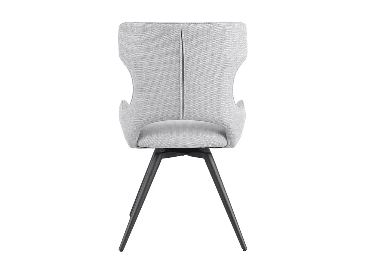 Lot 2 chaises pivotantes 180° tissu gris clair pieds métal – SEVILLE