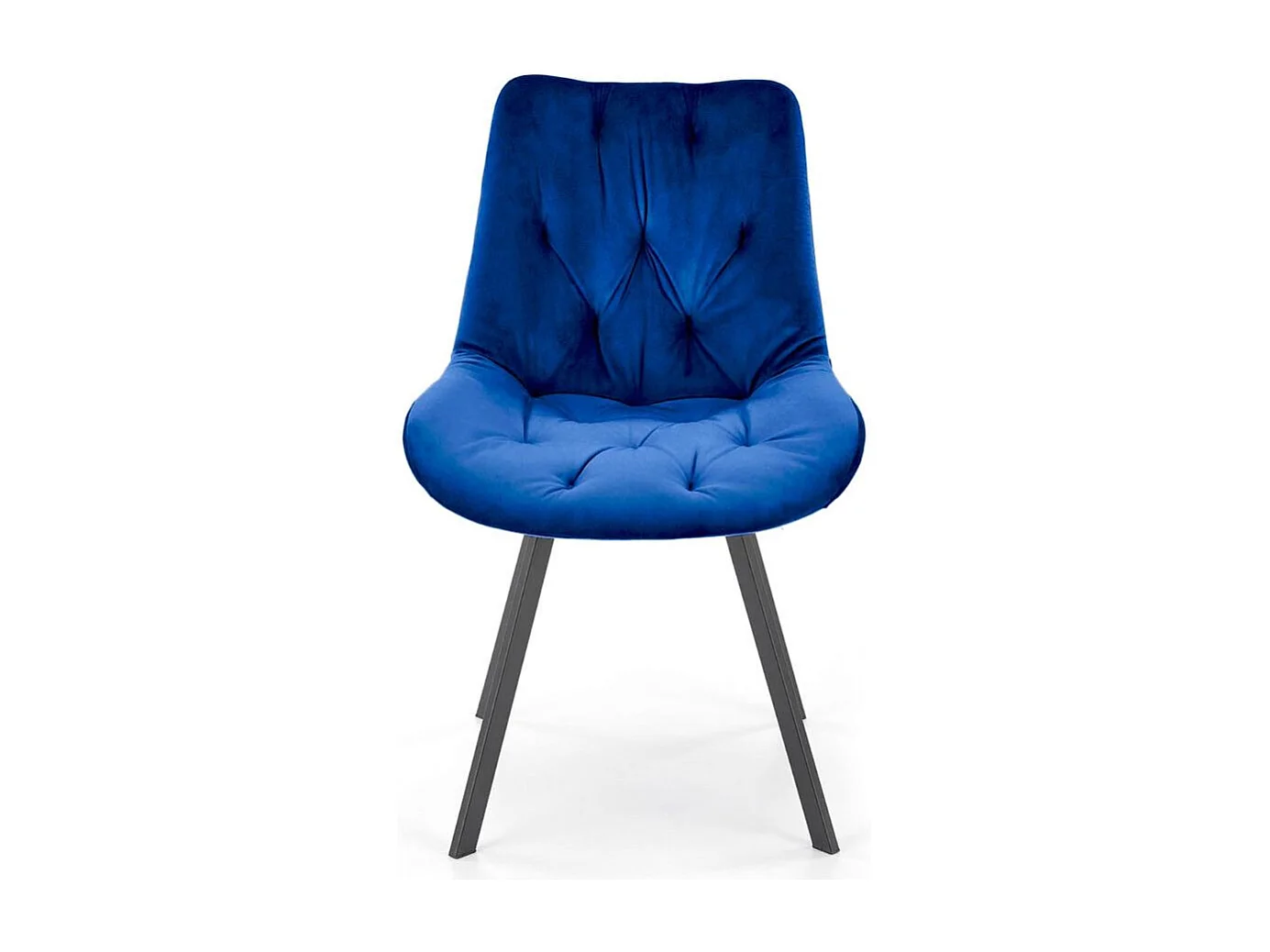 Sedia girevole di design in velluto blu Brino
