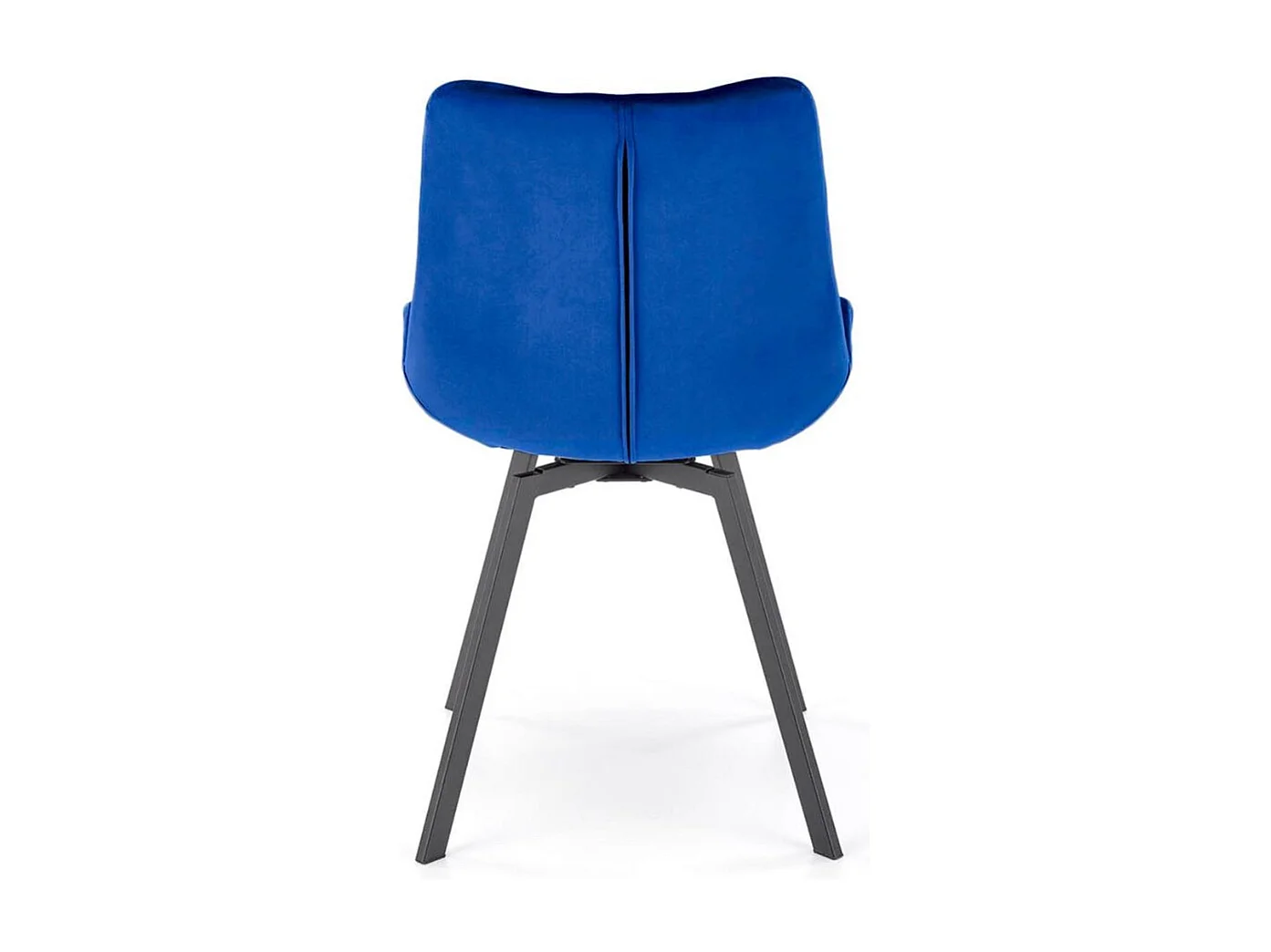Sedia girevole di design in velluto blu Brino