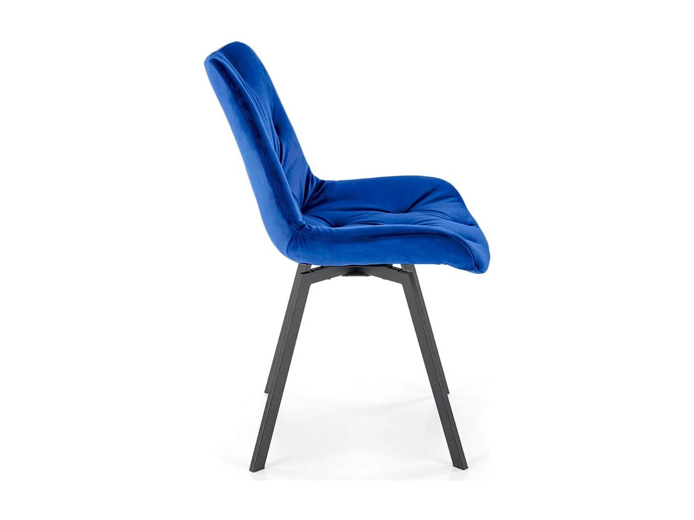 Silla de diseño giratoria de terciopelo azul Brino