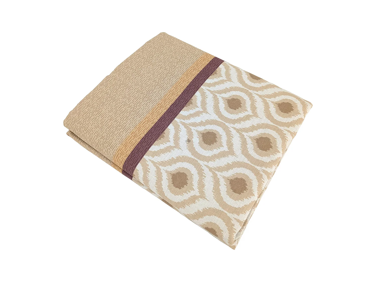 Drap plat 280x310 cm coton INOUK rose/beige