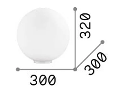 Ideal Lux Mapa Bianco - Lampada da tavolo a globo medio 1 luce bianca, E27