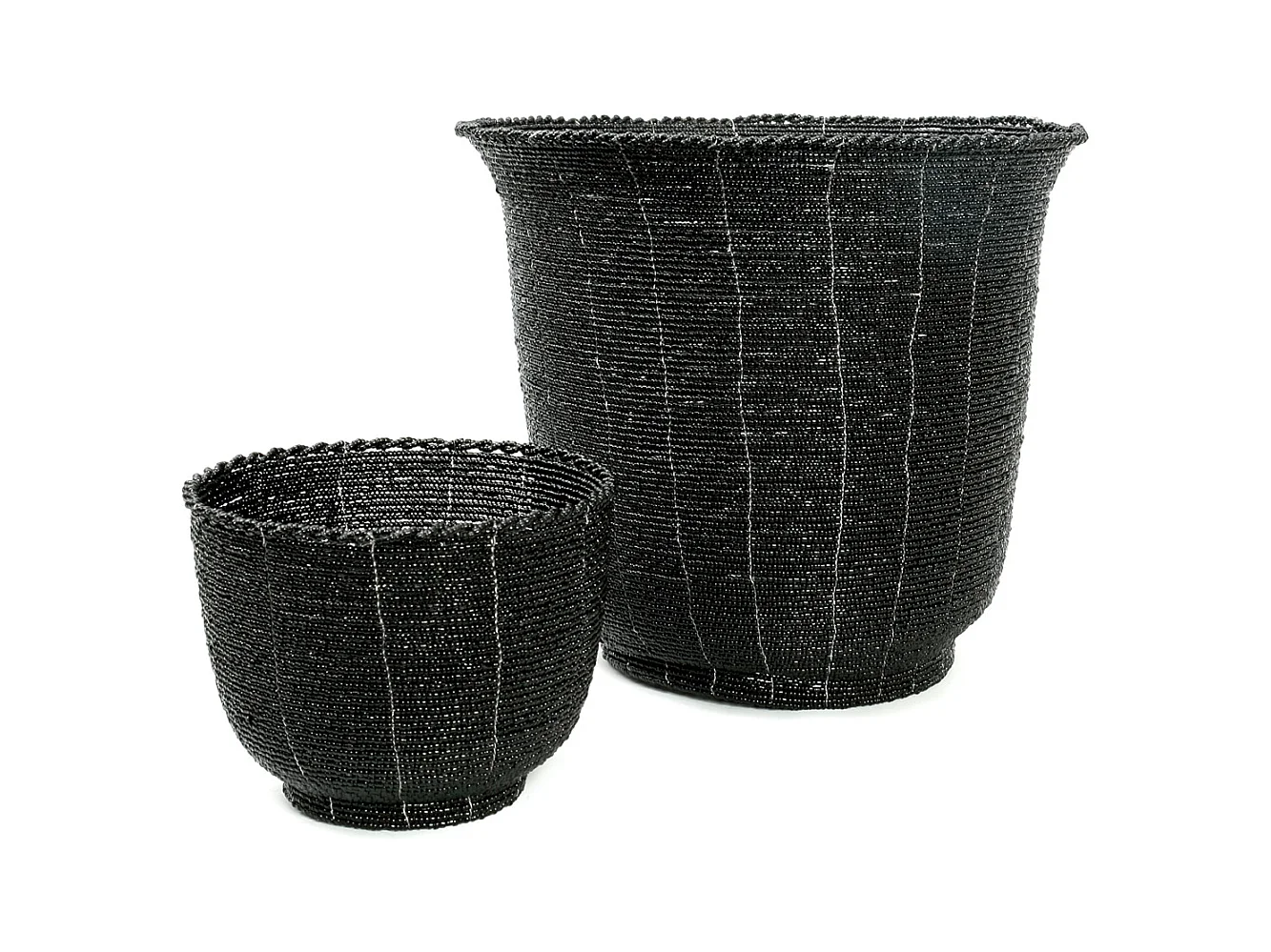 Die Beaded Bonbonschale - Schwarz - M