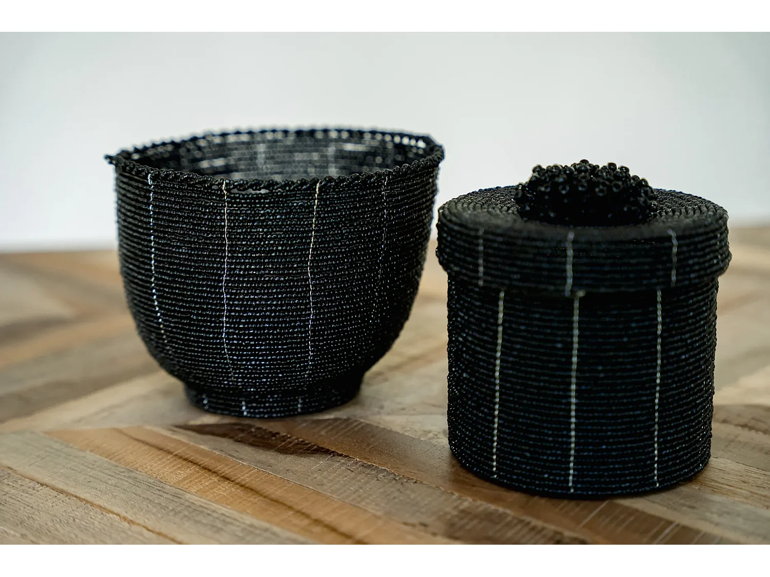 De Beaded Snoepschaal - Zwart - M