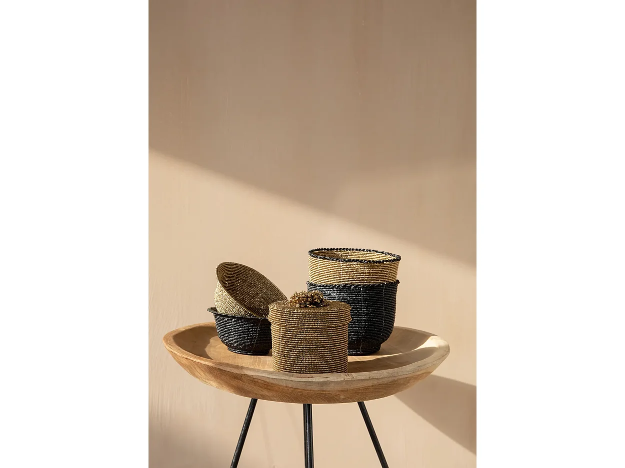 De Beaded Snoepschaal - Zwart - M