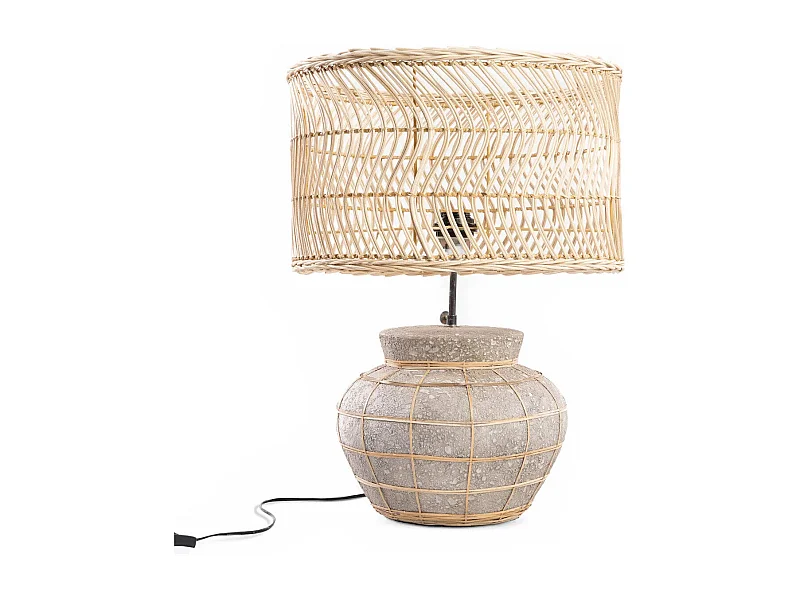 Der Kythira Tischlampe - Natur Betongrau