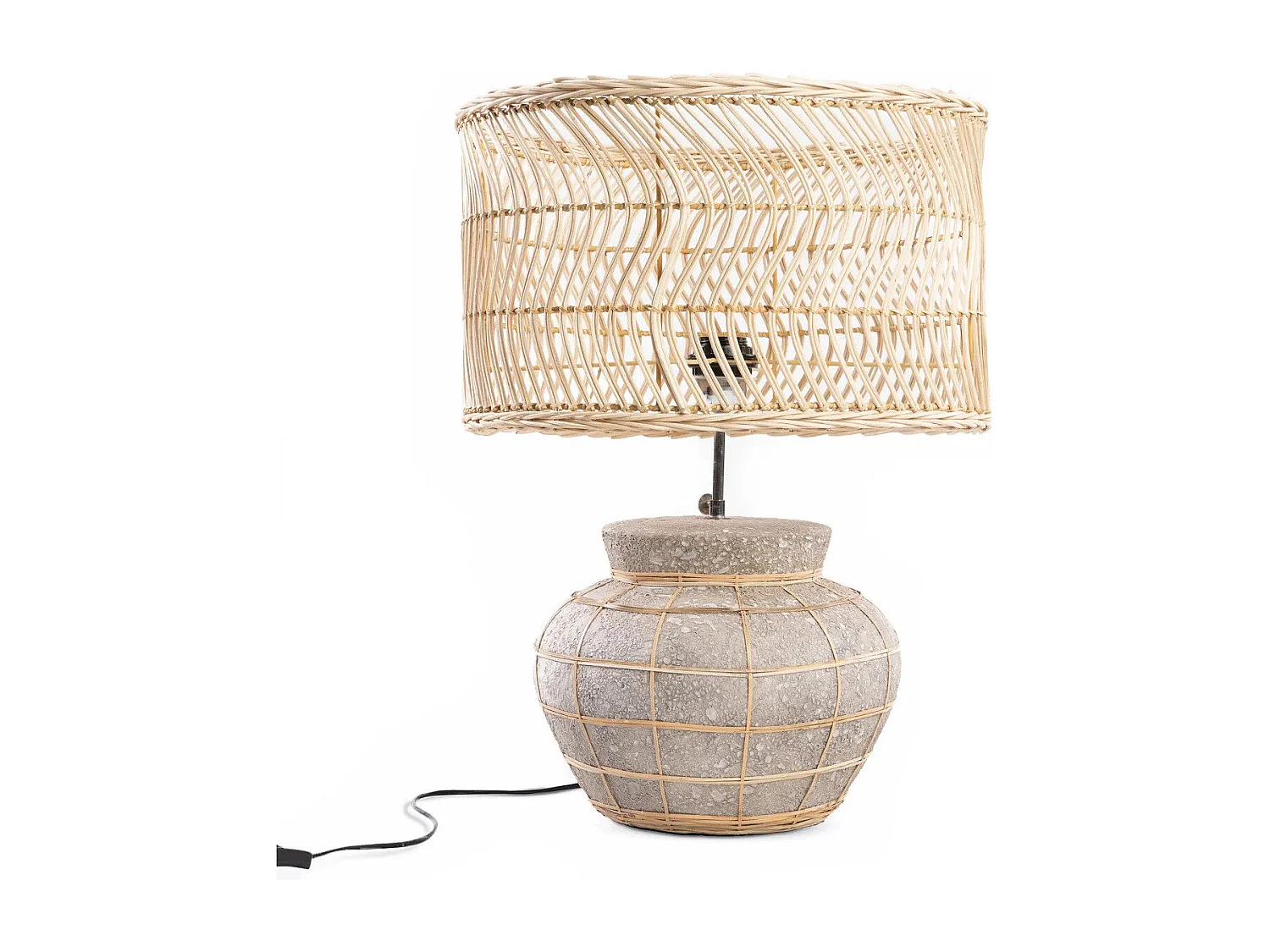 Der Kythira Tischlampe - Natur Betongrau