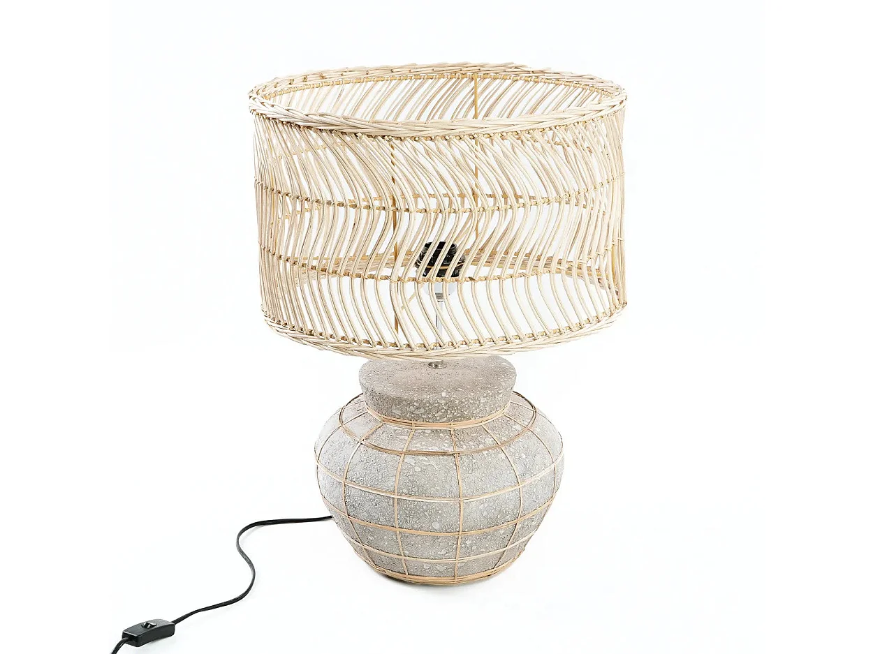 Der Kythira Tischlampe - Natur Betongrau