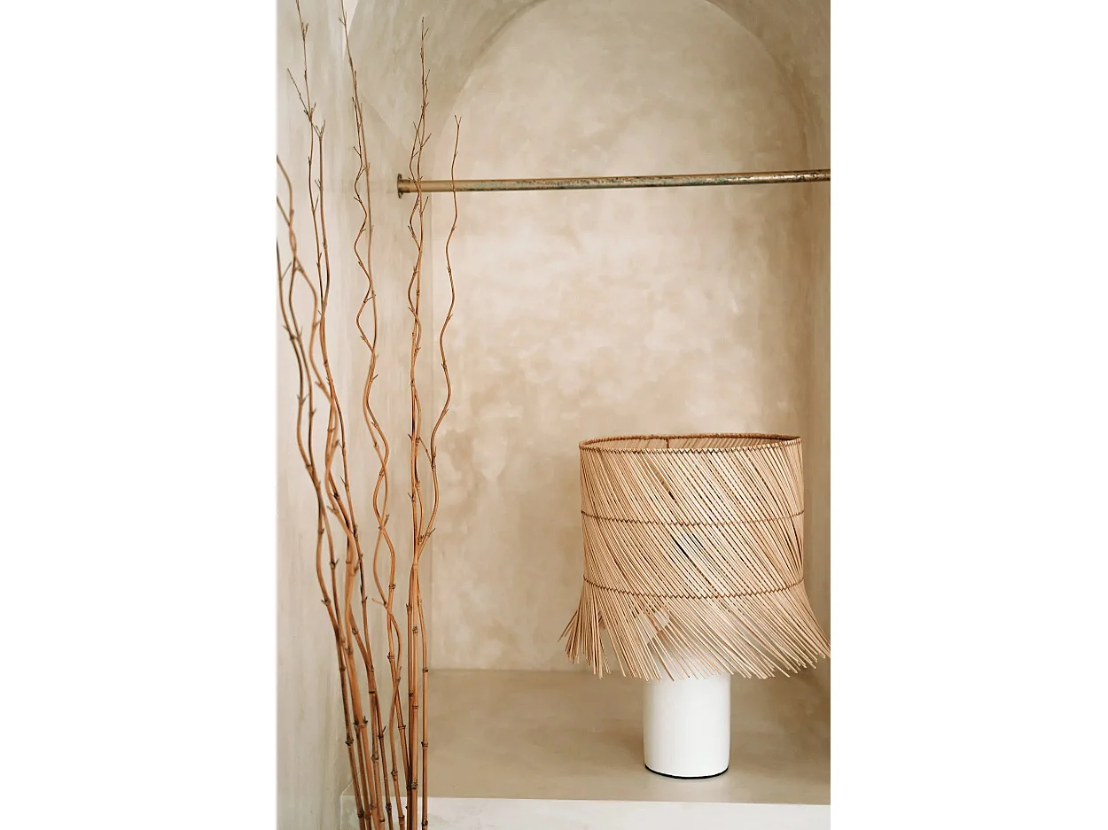 La Lampada Da Tavolo Rattan - Bianco Naturale