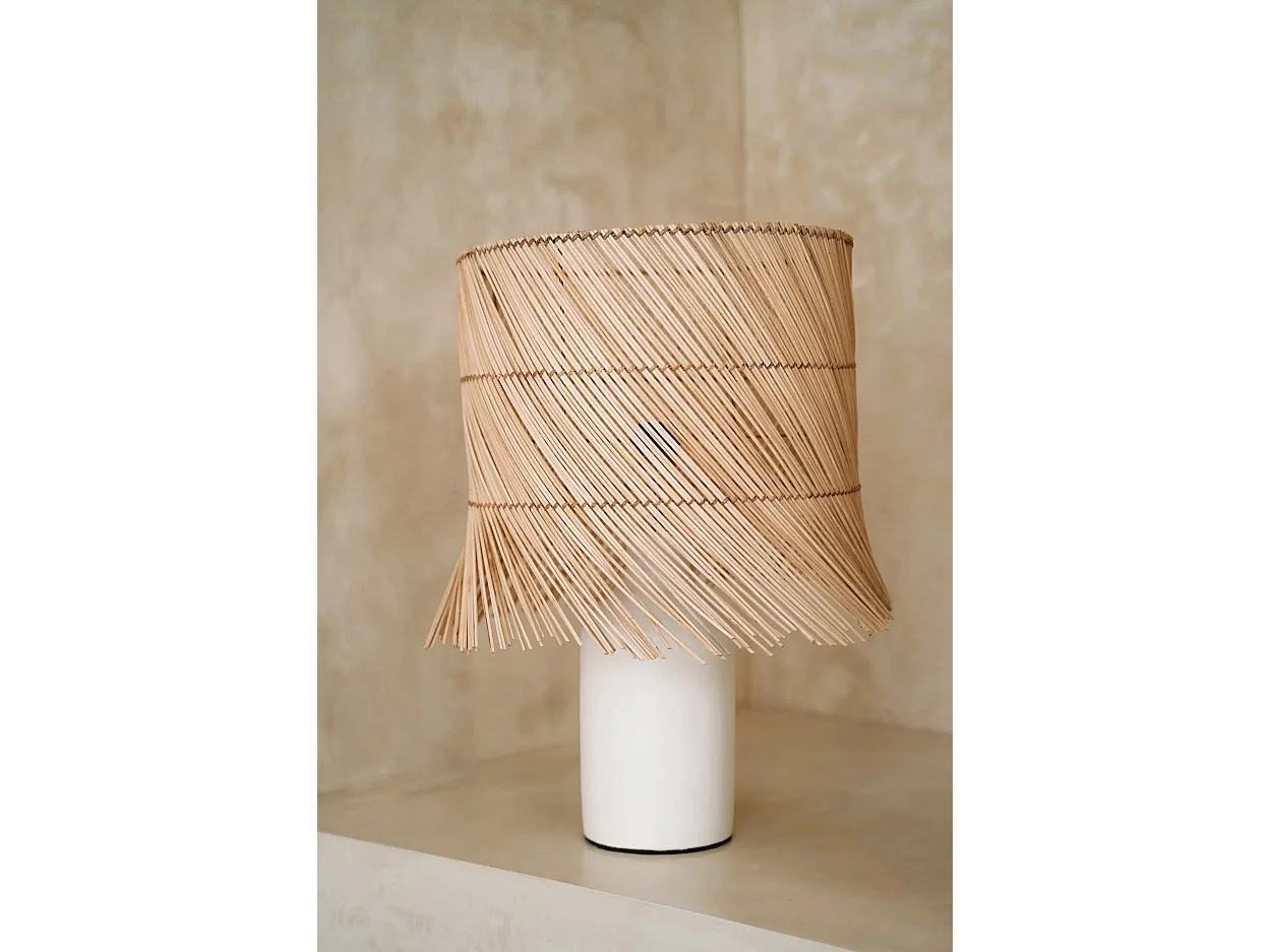 La Lampada Da Tavolo Rattan - Bianco Naturale
