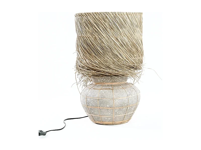 Der Lipsi Tischlampe - Natur Betongrau