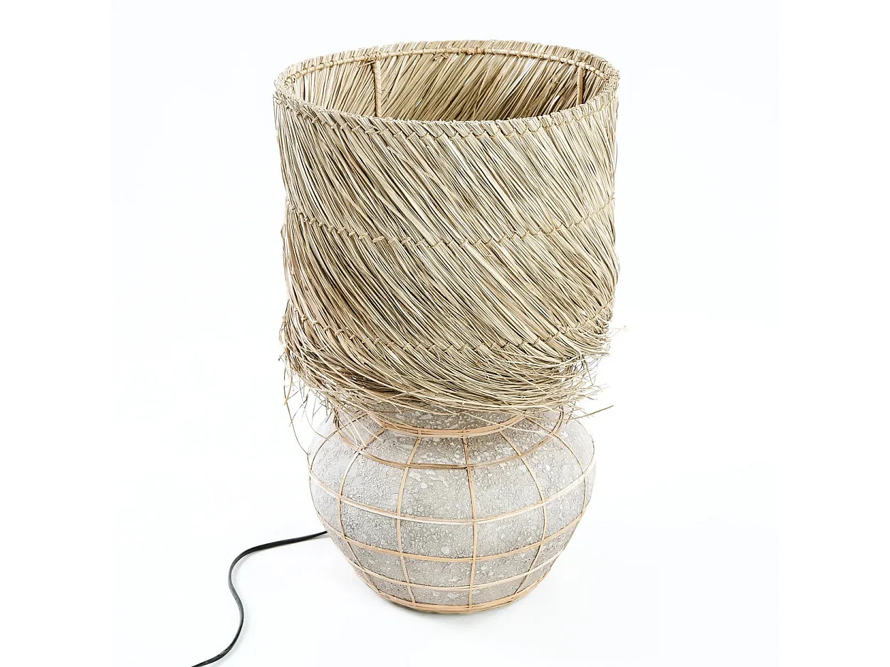 Der Lipsi Tischlampe - Natur Betongrau