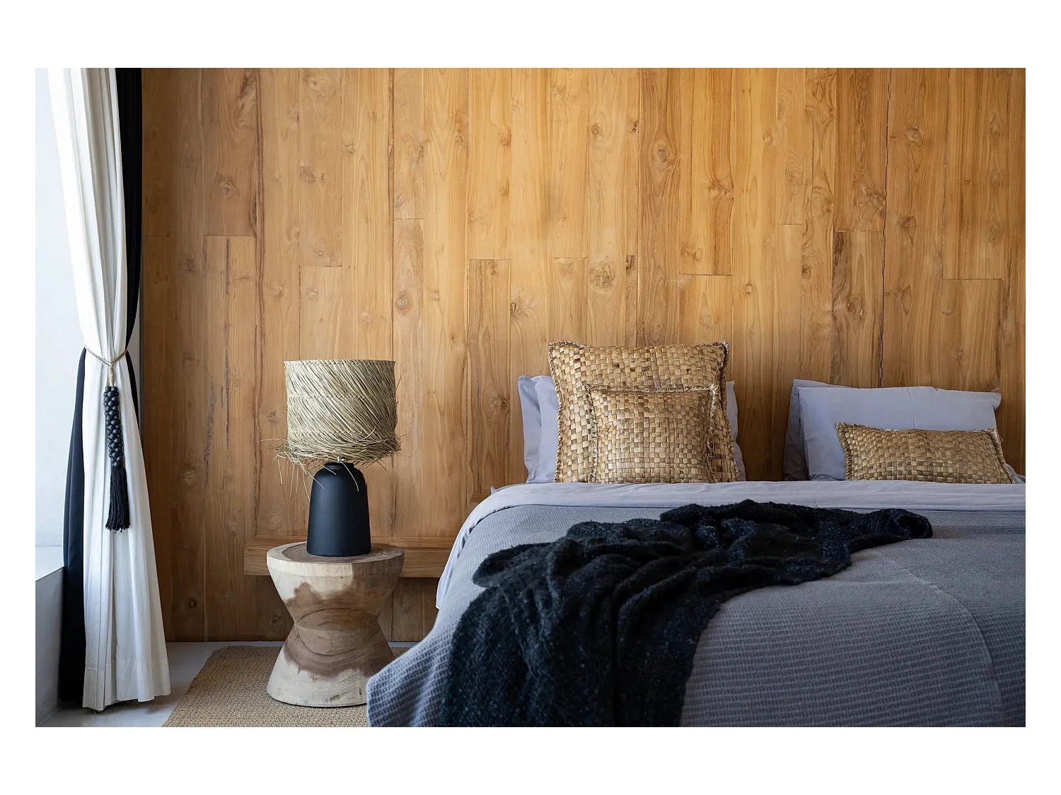 La Lámpara De Mesa Pandan - Negro Natural