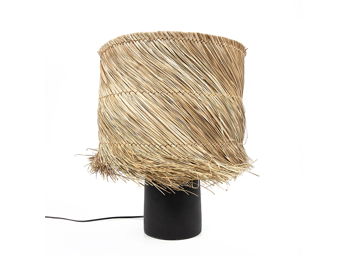 La Lampada Da Tavolo Pandan - Nero Naturale