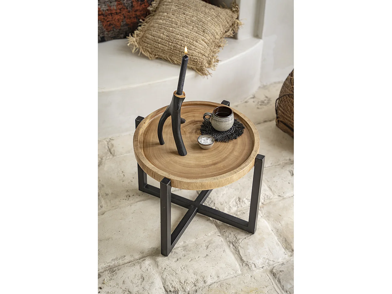 Die Fringe Raffia Untersetzer - Schwarz