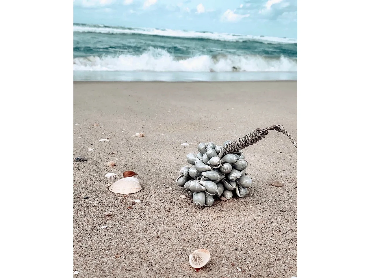 Le Pompon Coquillage Gris