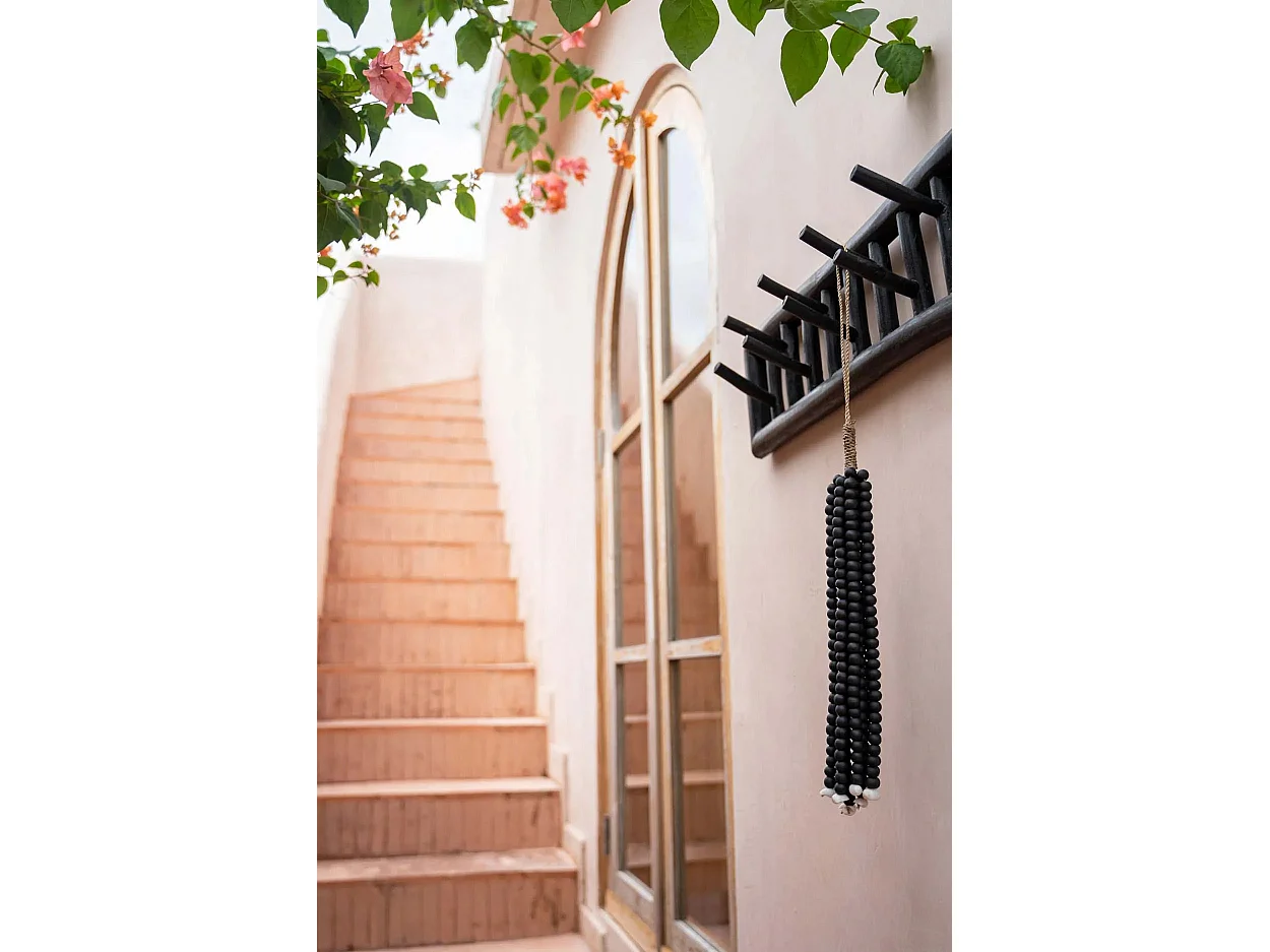 Die Holzperlen-Quaste - Schwarz