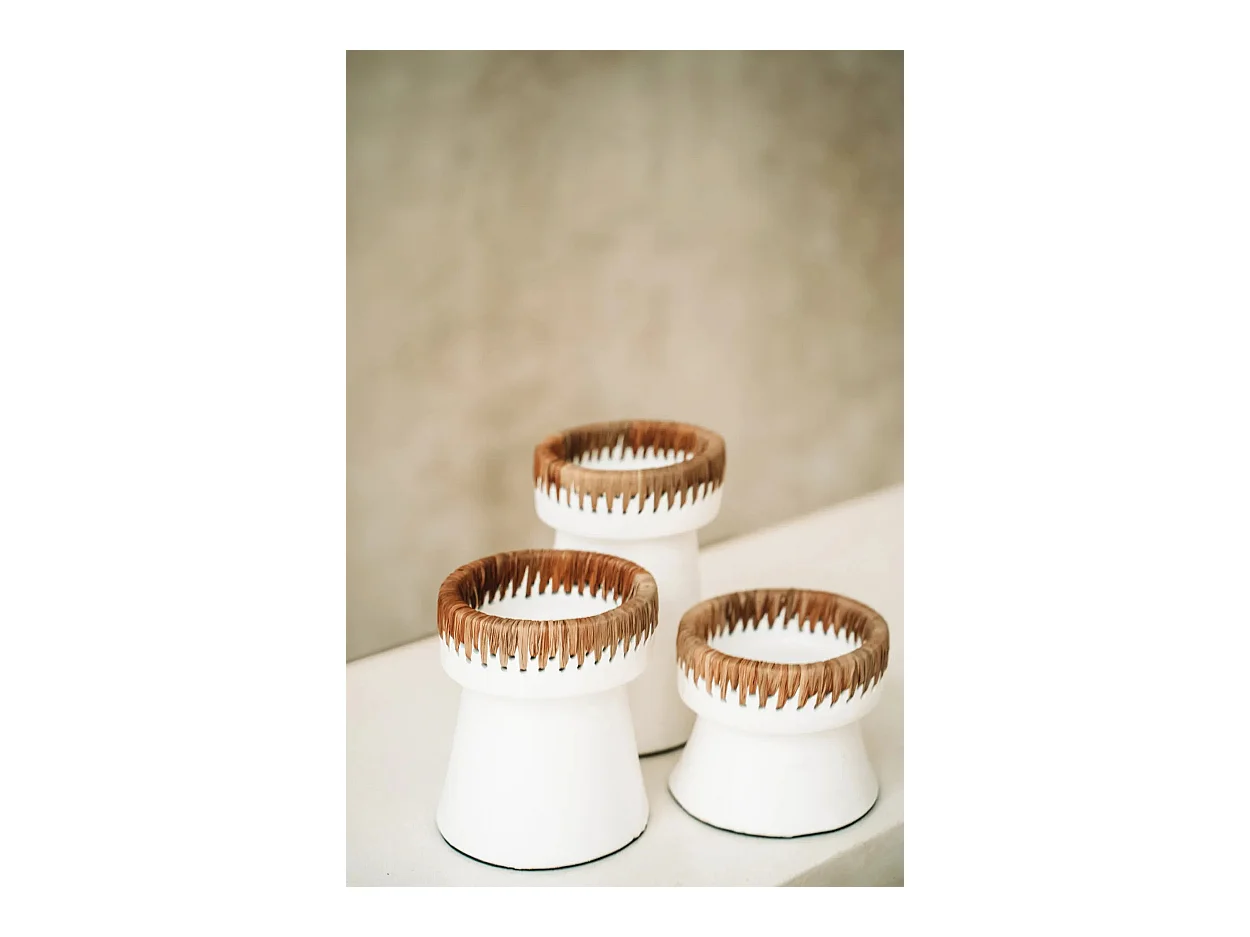 Le Bougeoir Pretty - Blanc Naturel - L