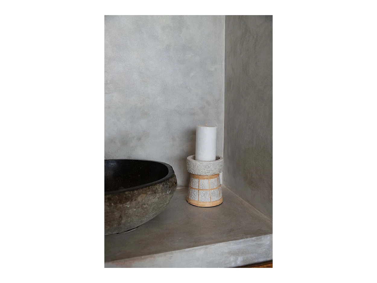 De Serene Kaarsenhouder - Betongrijs Naturel - L