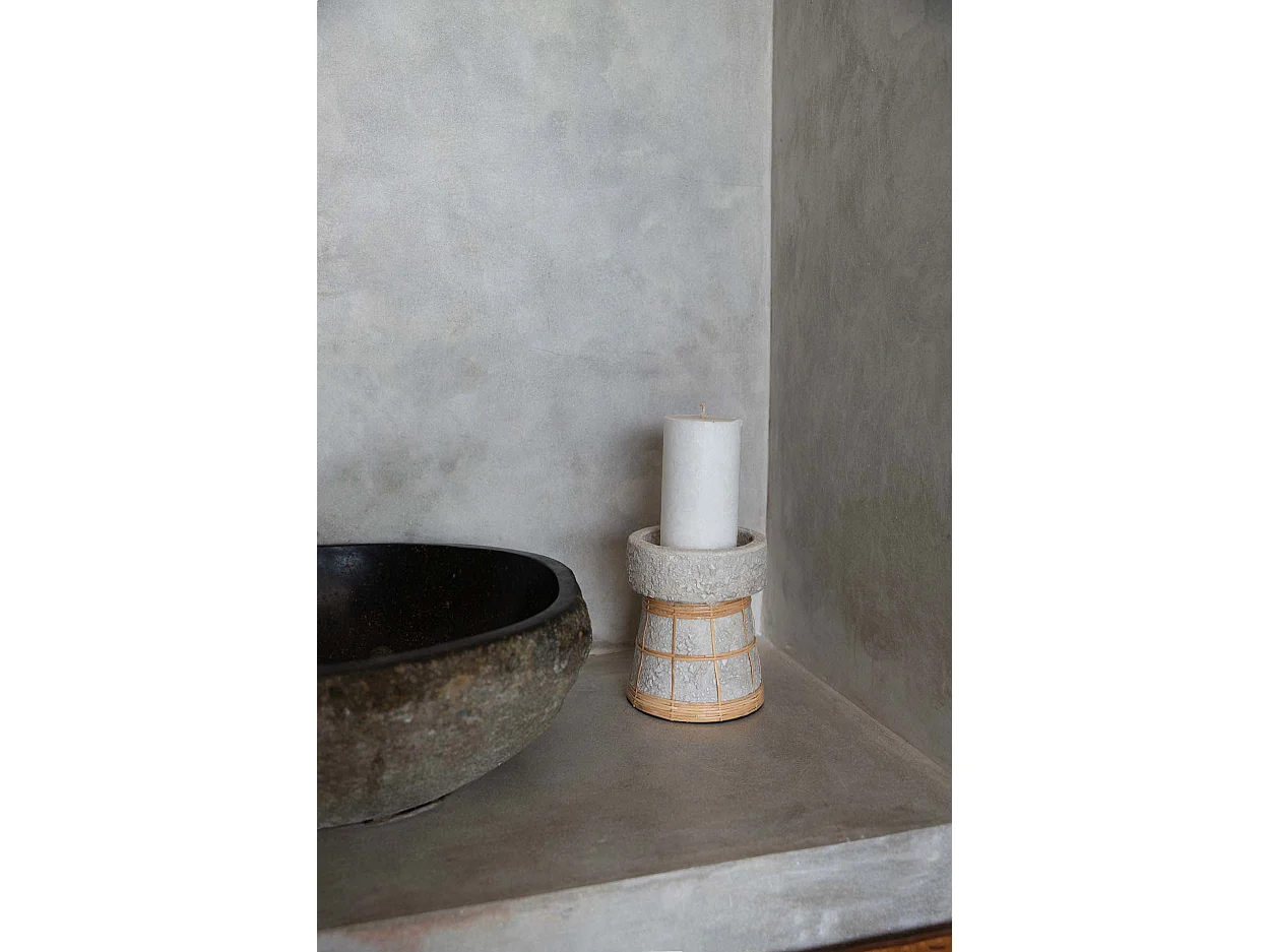 Le Bougeoir Serene - Béton Gris Naturel - L