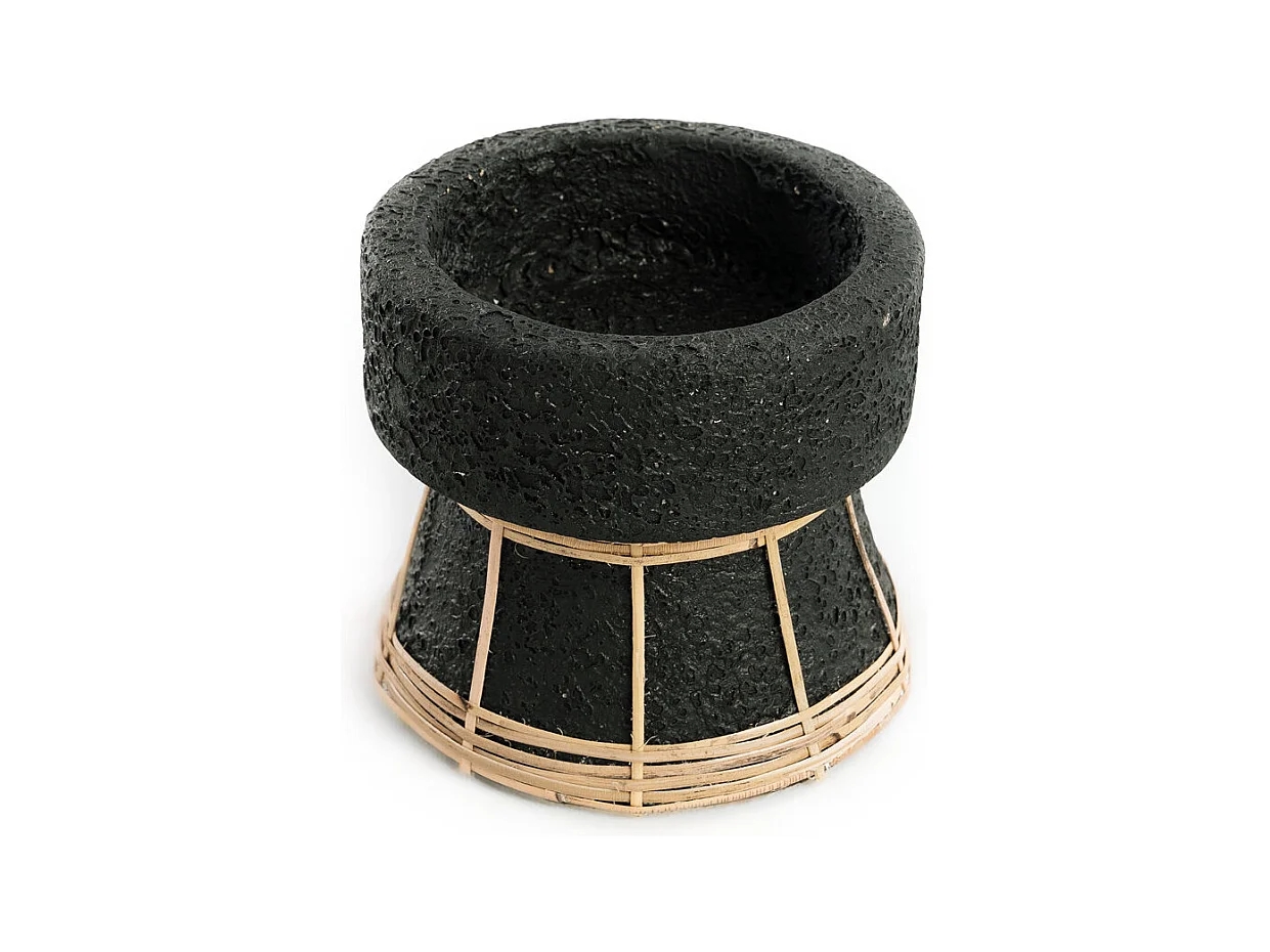 Il Portacandele Serene - Nero Naturale - S