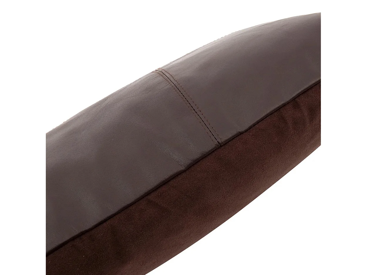 La Housse De Coussin Six Leather Panel - Chocolat - 30x50