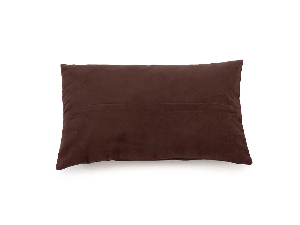 The Six Panel Leather Cushion Cover - Choco - 30x50